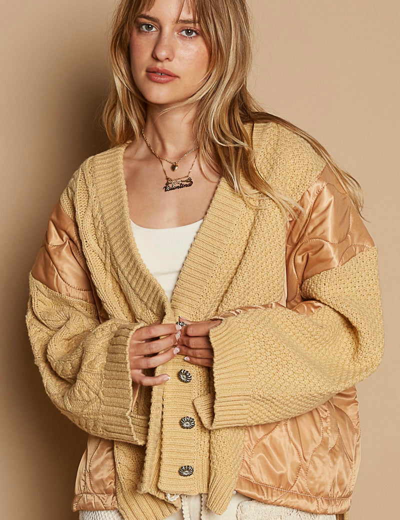 Knit and Quilt Relaxed Cardigan - alldeserved.com