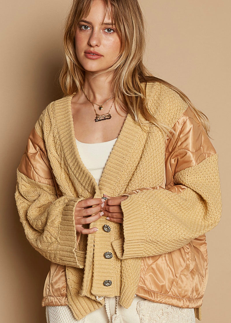 Knit and Quilt Relaxed Cardigan - alldeserved.com