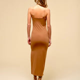 The Bobbi Bodycon Slit Midi Dress - alldeserved.com