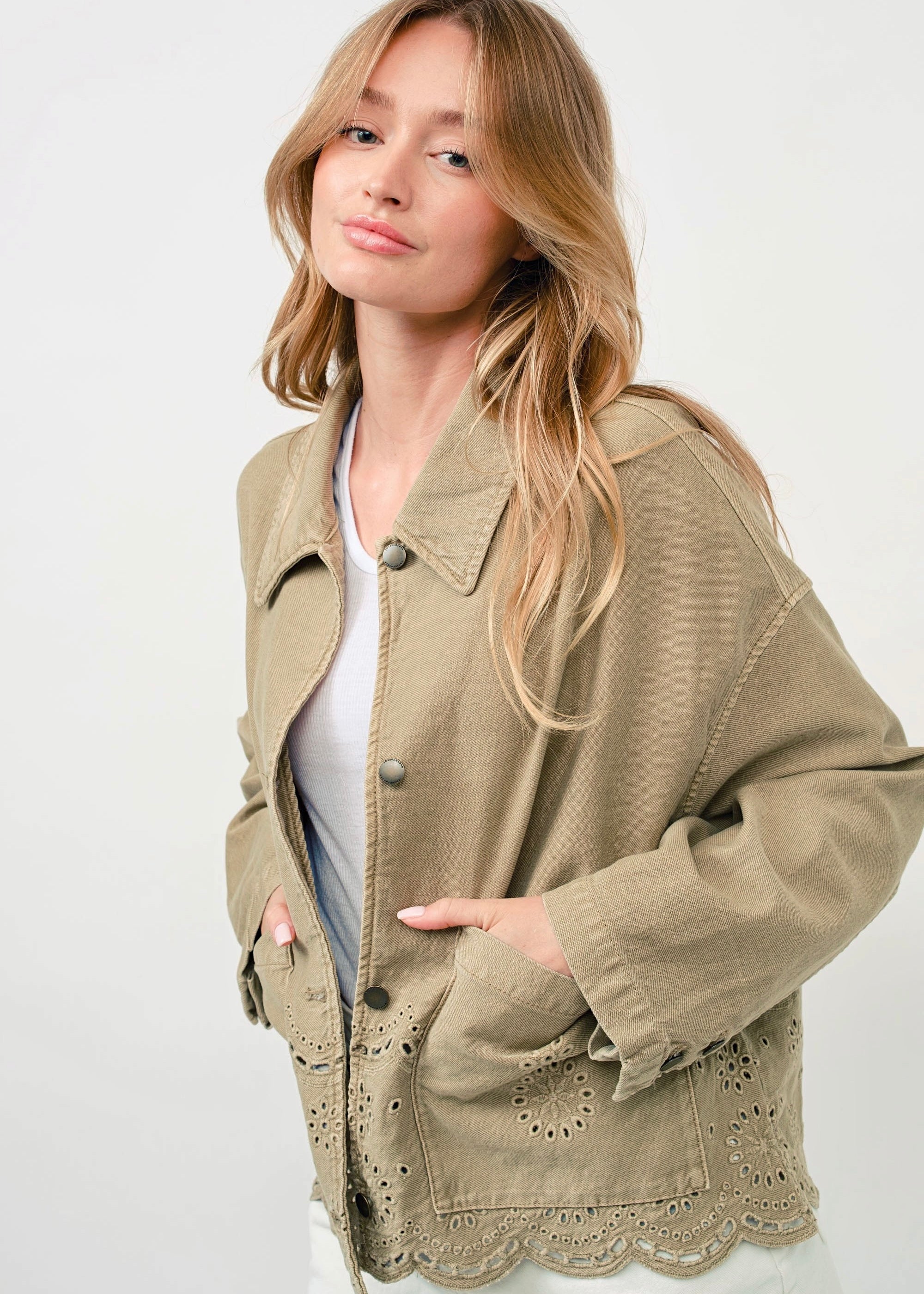 Magnolia Embroidered Denim Jacket - alldeserved.com