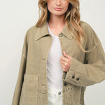 Magnolia Embroidered Denim Jacket - alldeserved.com