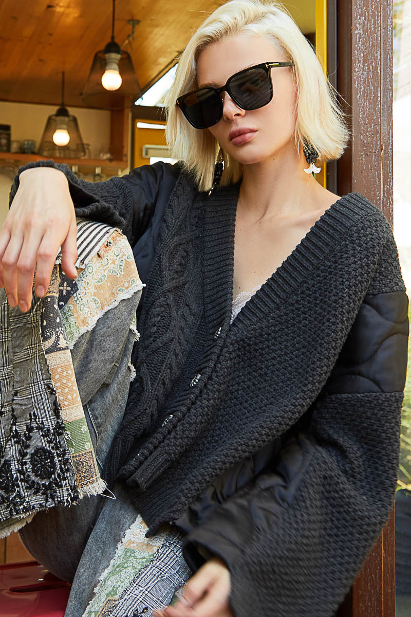 Knit and Quilt Relaxed Cardigan - alldeserved.com