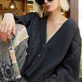Knit and Quilt Relaxed Cardigan - alldeserved.com