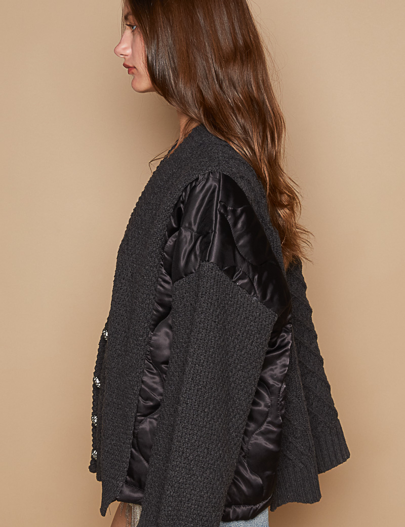 Knit and Quilt Relaxed Cardigan - alldeserved.com