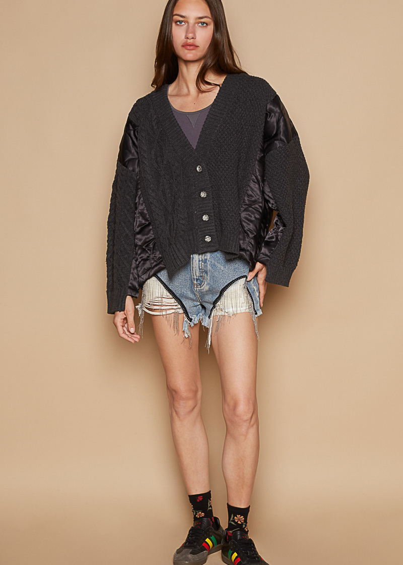 Knit and Quilt Relaxed Cardigan - alldeserved.com