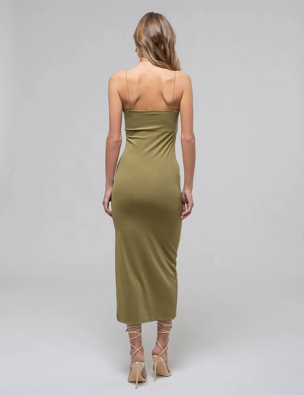 The Bobbi Bodycon Slit Midi Dress - alldeserved.com