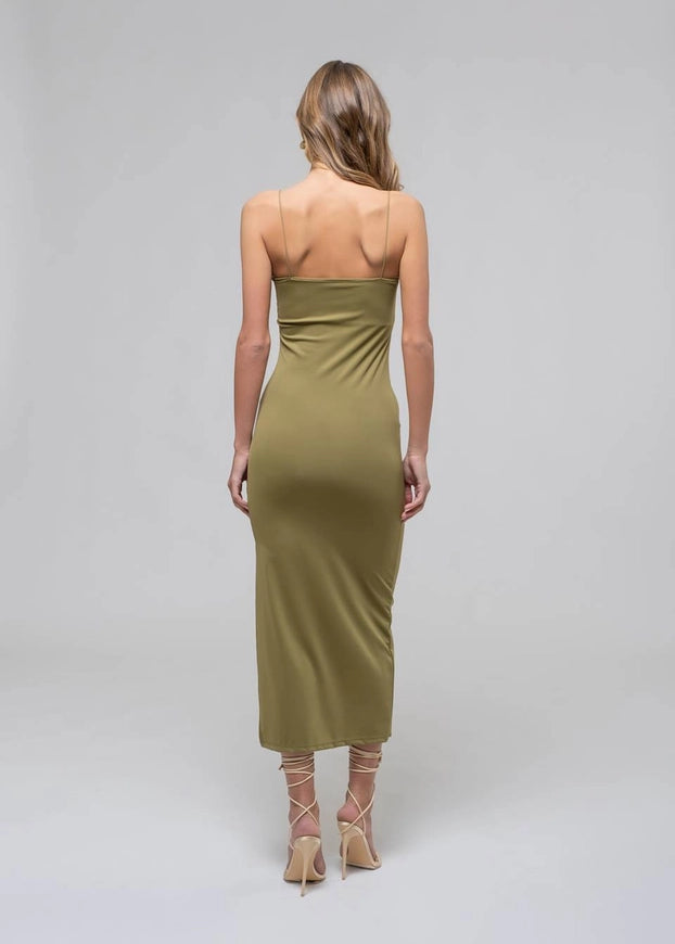 The Bobbi Bodycon Slit Midi Dress - alldeserved.com