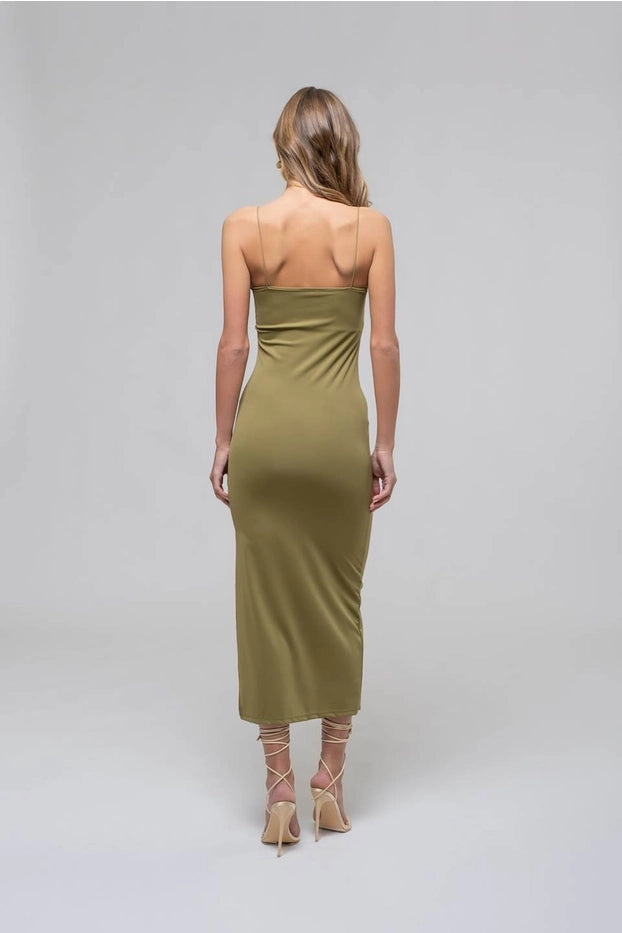 The Bobbi Bodycon Slit Midi Dress - alldeserved.com