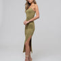 The Bobbi Bodycon Slit Midi Dress - alldeserved.com