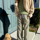 Preppy Gingham Boxer Pants - Olive