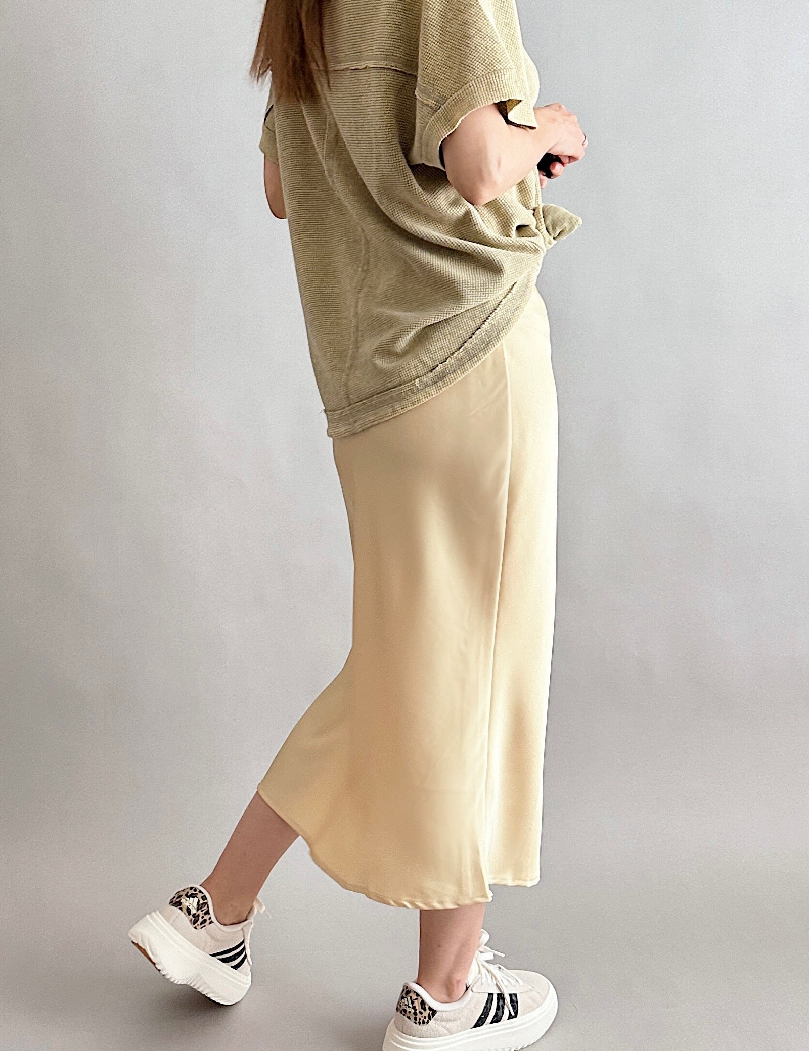 Main Street Satin Midi Skirt - alldeserved.com