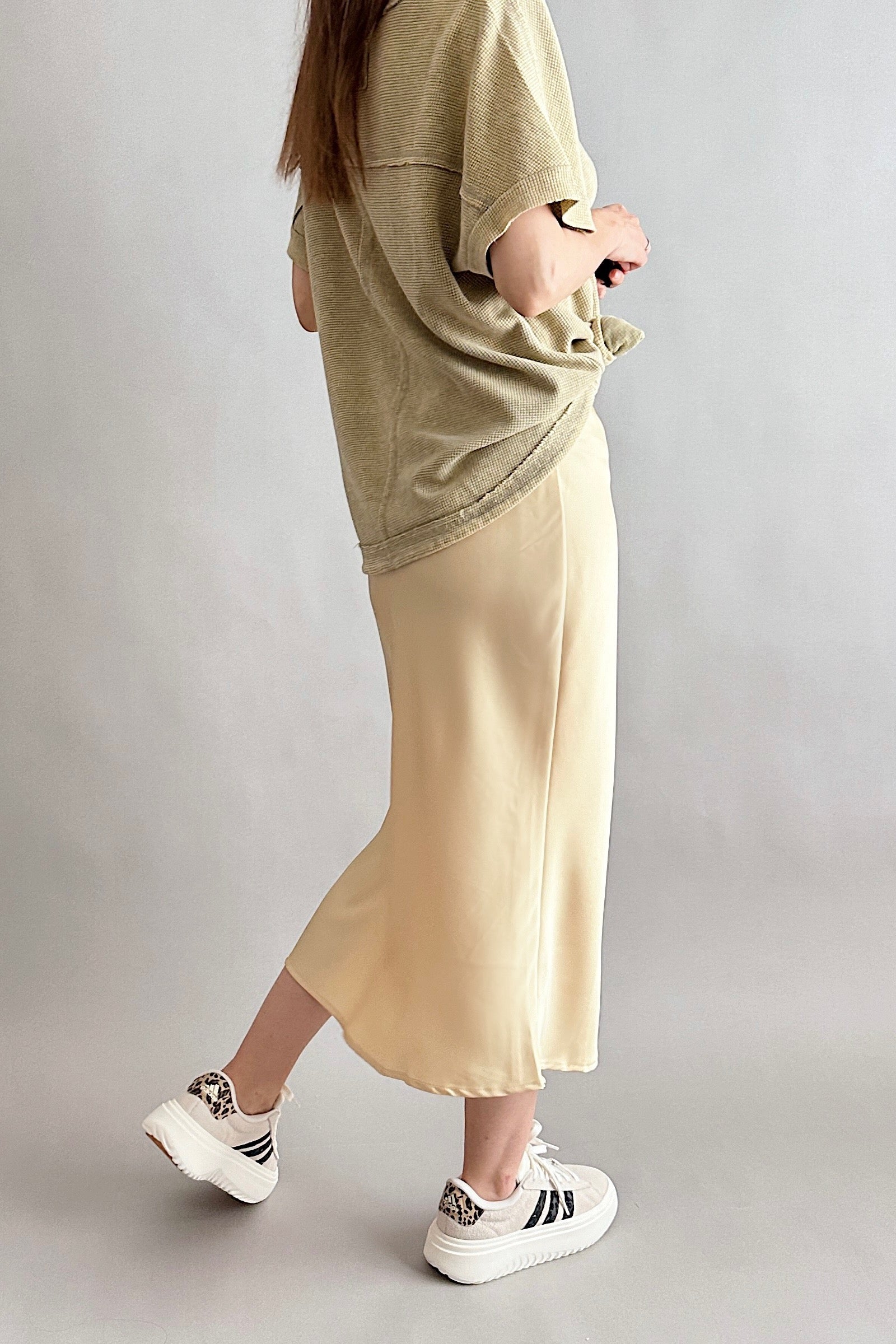 Main Street Satin Midi Skirt - alldeserved.com