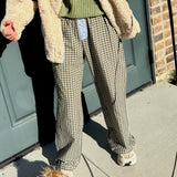 Preppy Gingham Boxer Pants - Olive