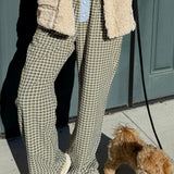 Preppy Gingham Boxer Pants - Olive