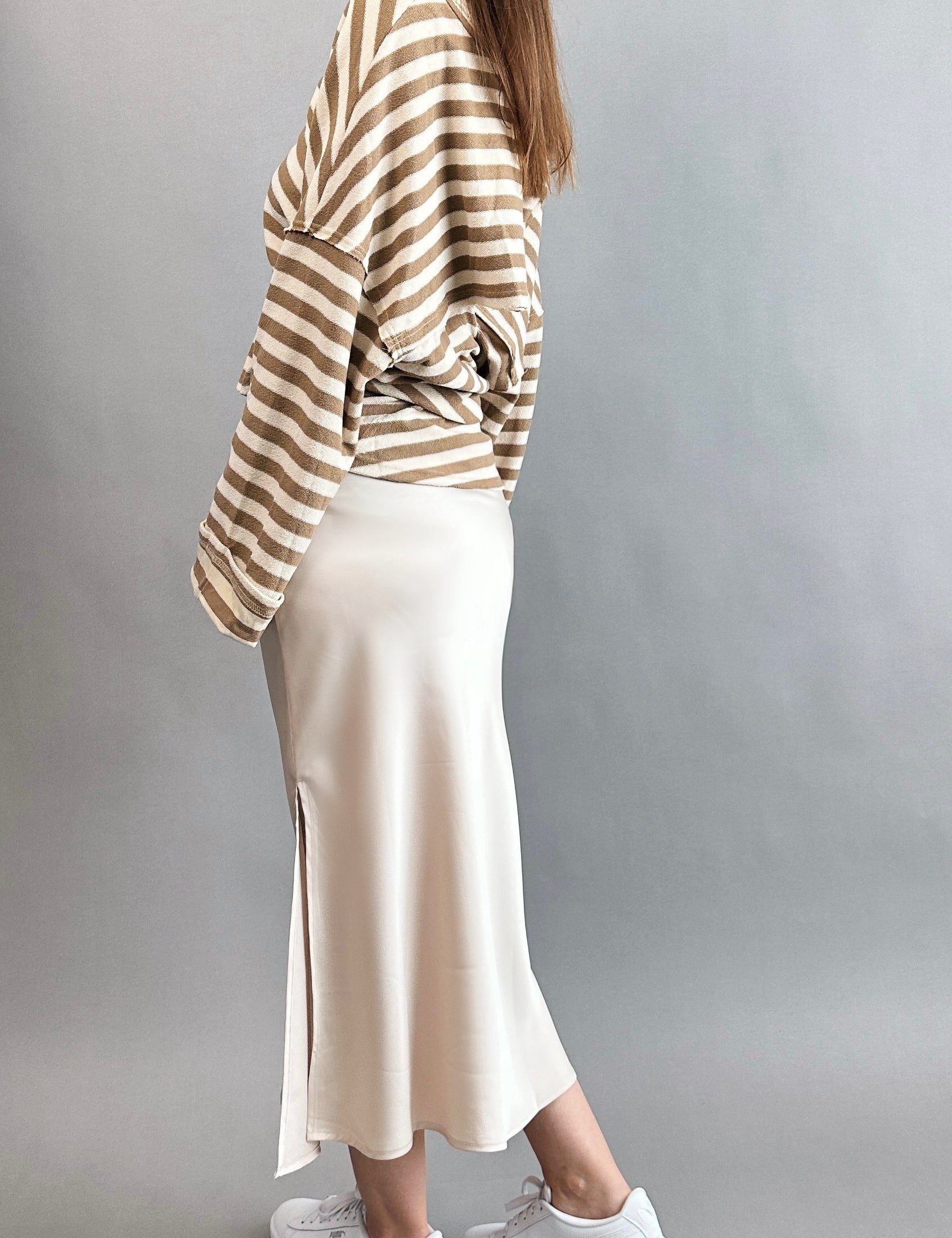 Main Street Satin Midi Skirt - alldeserved.com