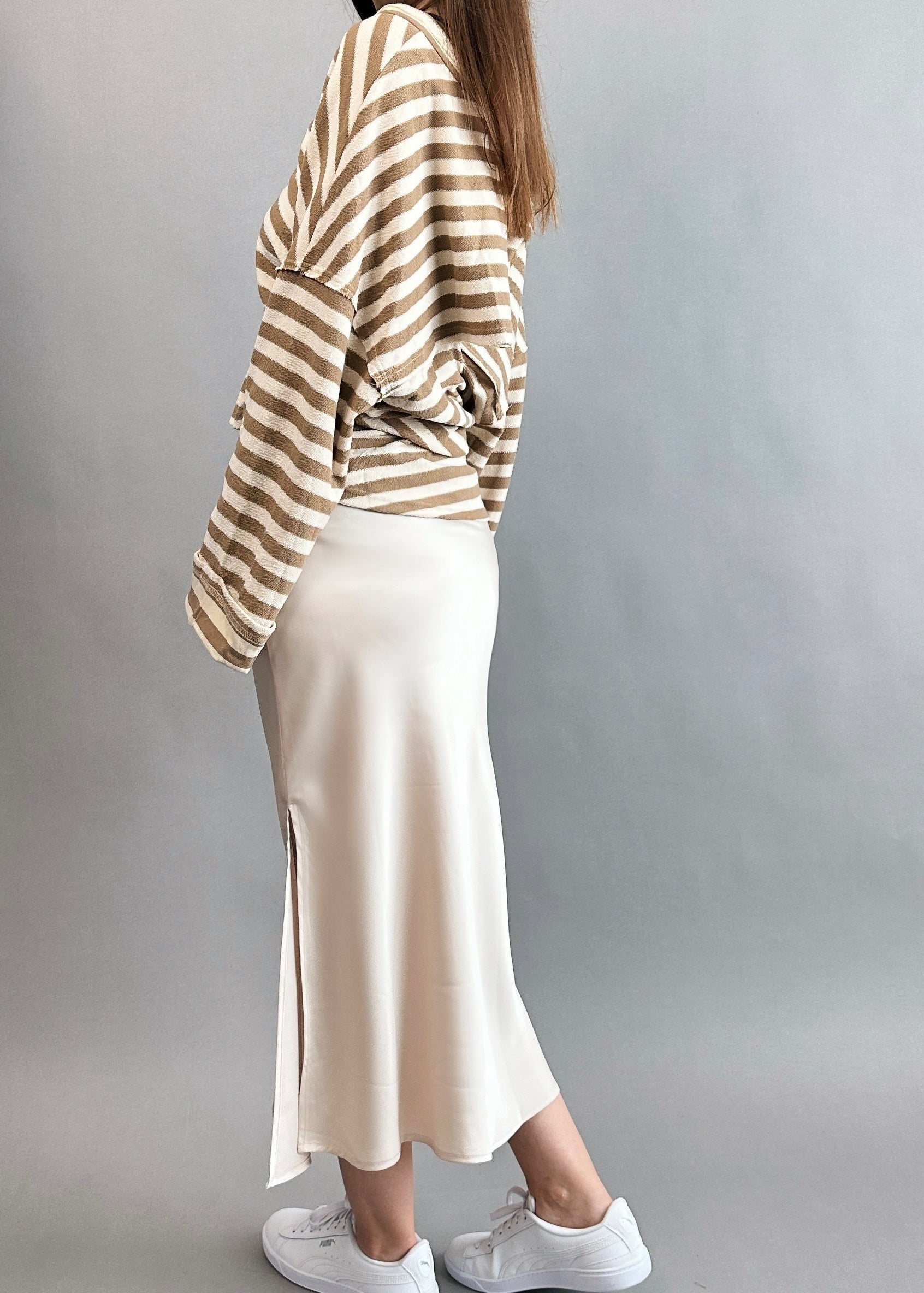 Main Street Satin Midi Skirt - alldeserved.com