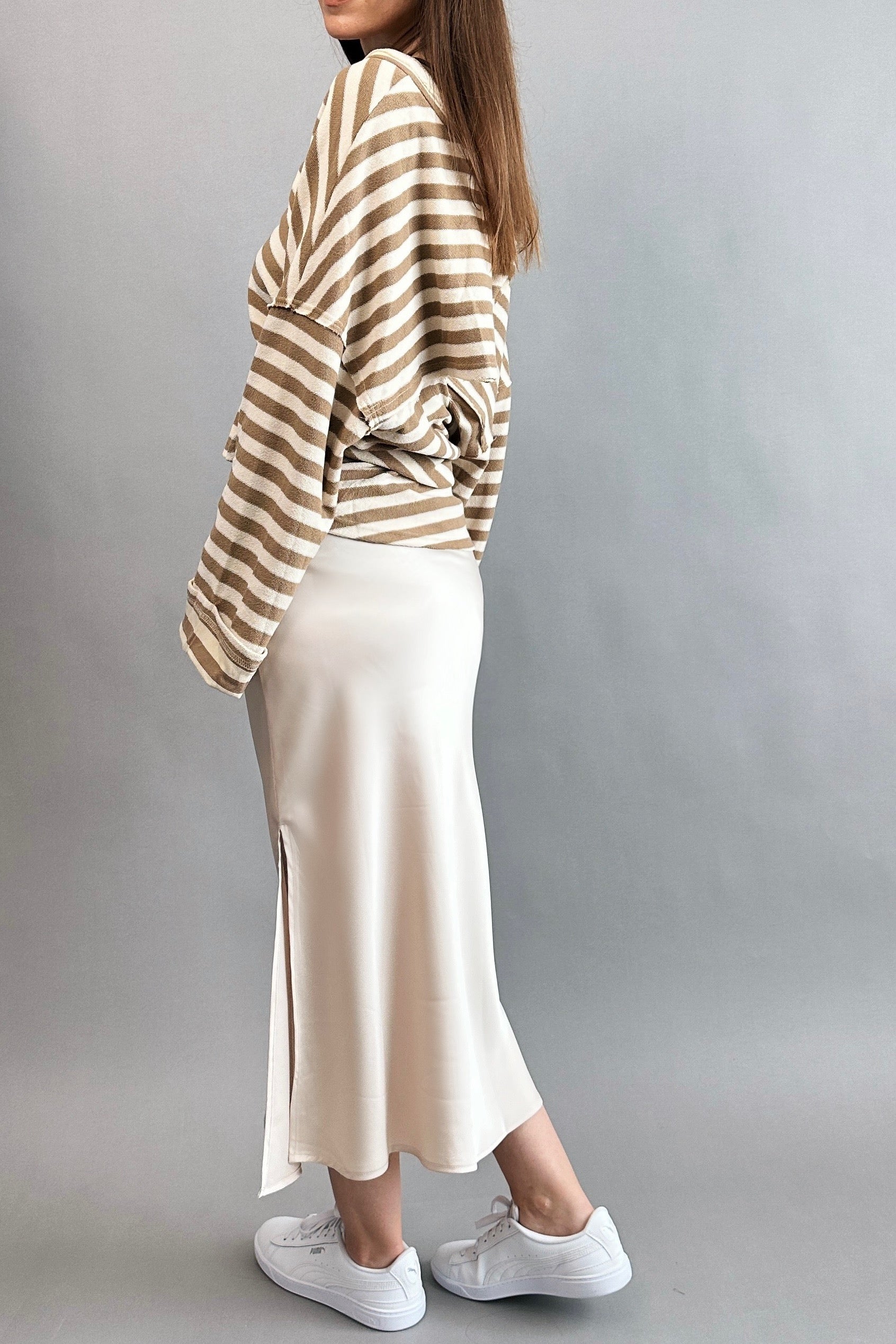 Main Street Satin Midi Skirt - alldeserved.com