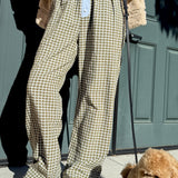 Preppy Gingham Boxer Pants - Olive