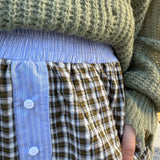 Preppy Gingham Boxer Pants - Olive