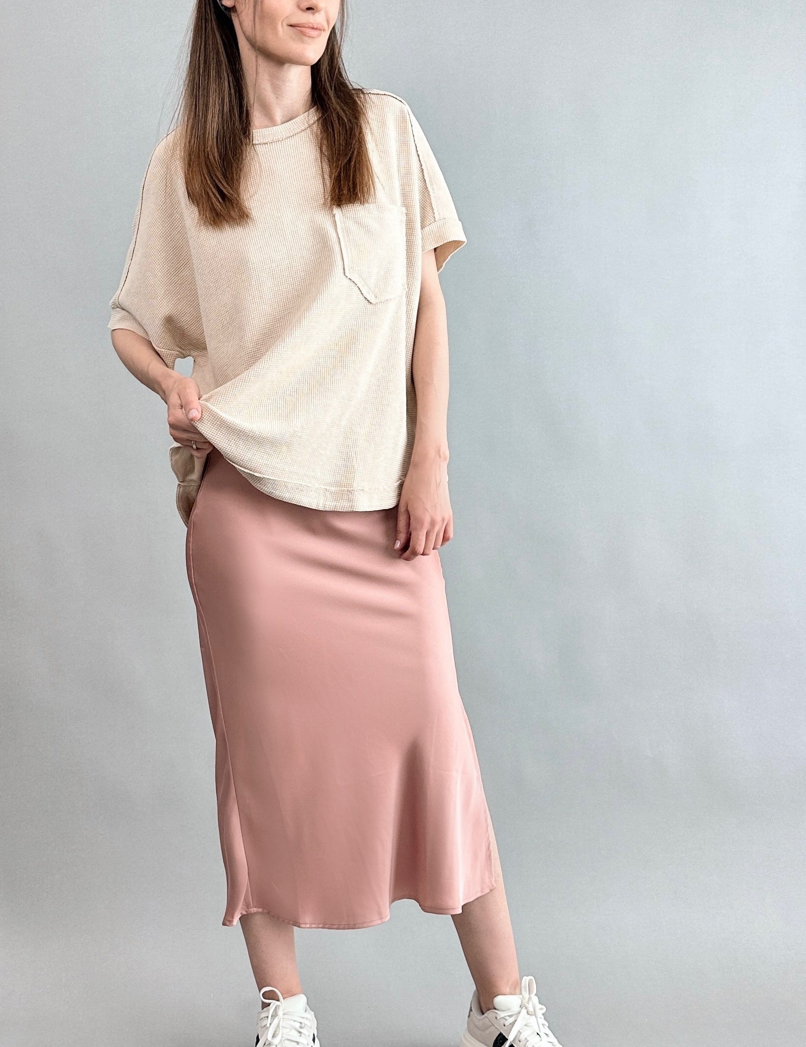 Main Street Satin Midi Skirt - alldeserved.com
