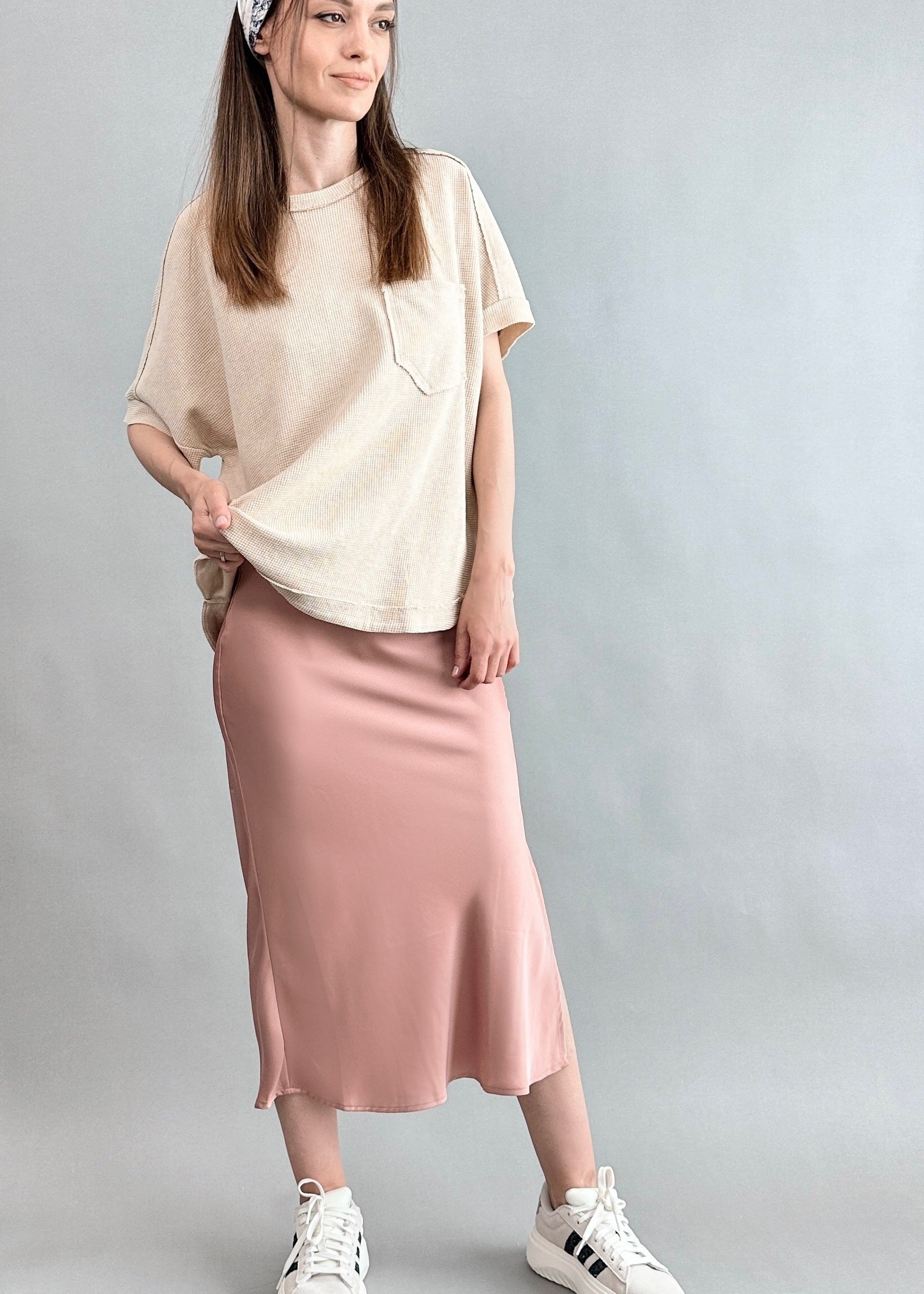 Main Street Satin Midi Skirt - alldeserved.com