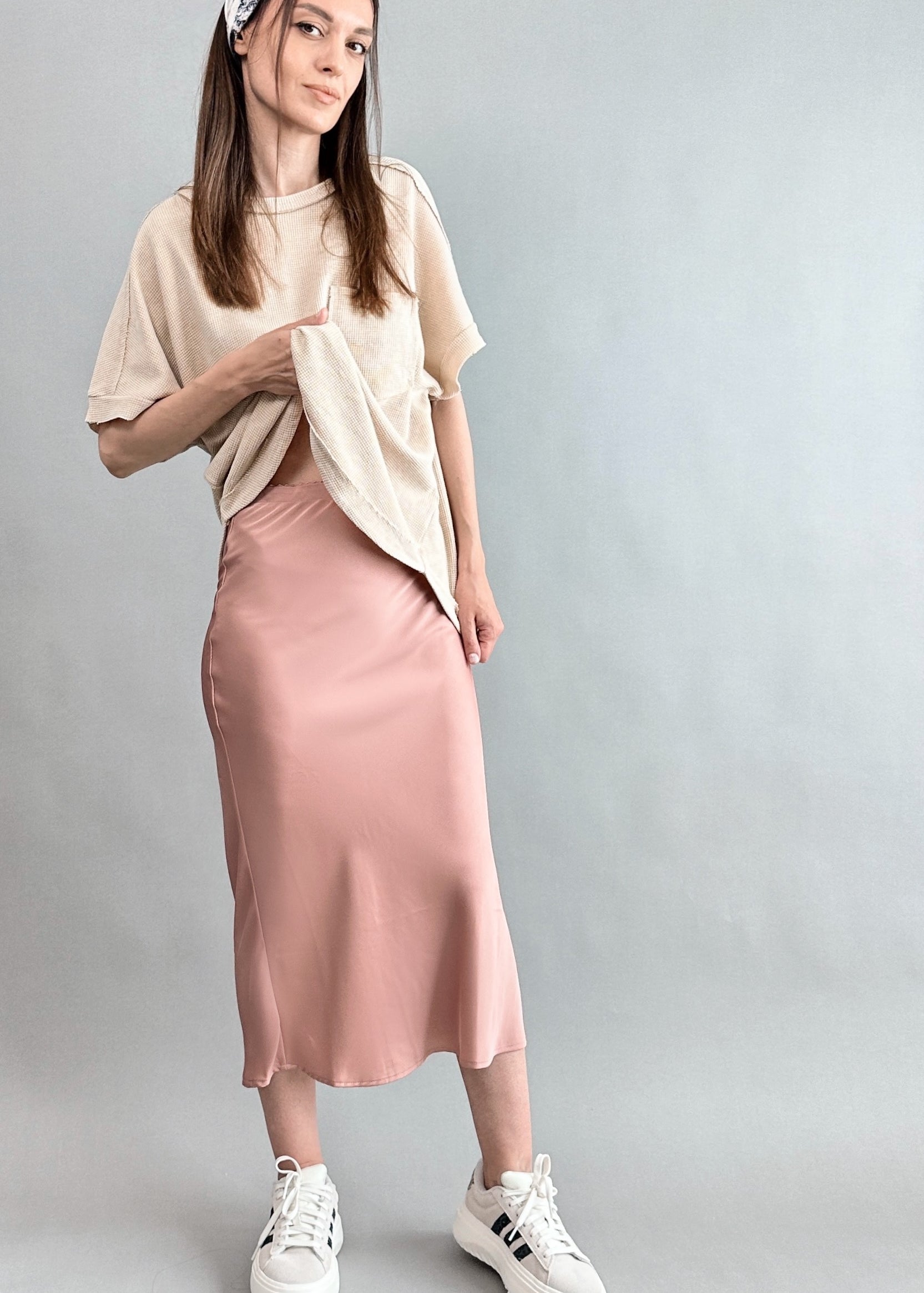 Main Street Satin Midi Skirt - alldeserved.com