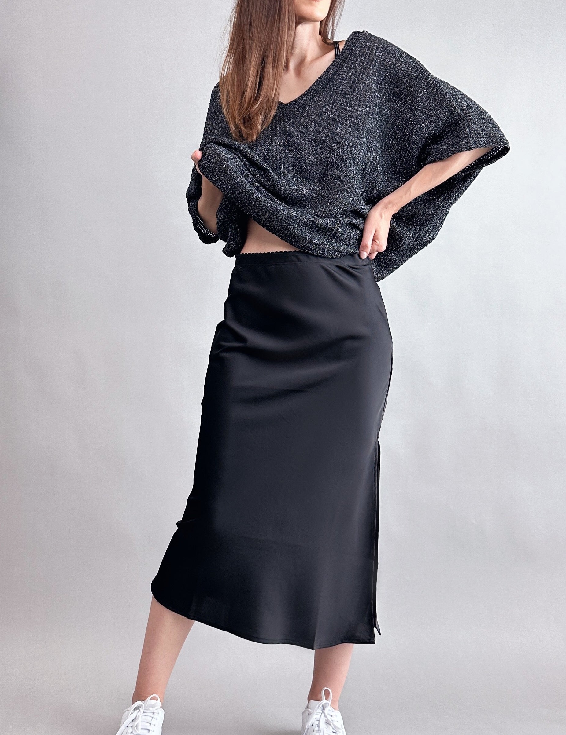 Main Street Satin Midi Skirt - alldeserved.com