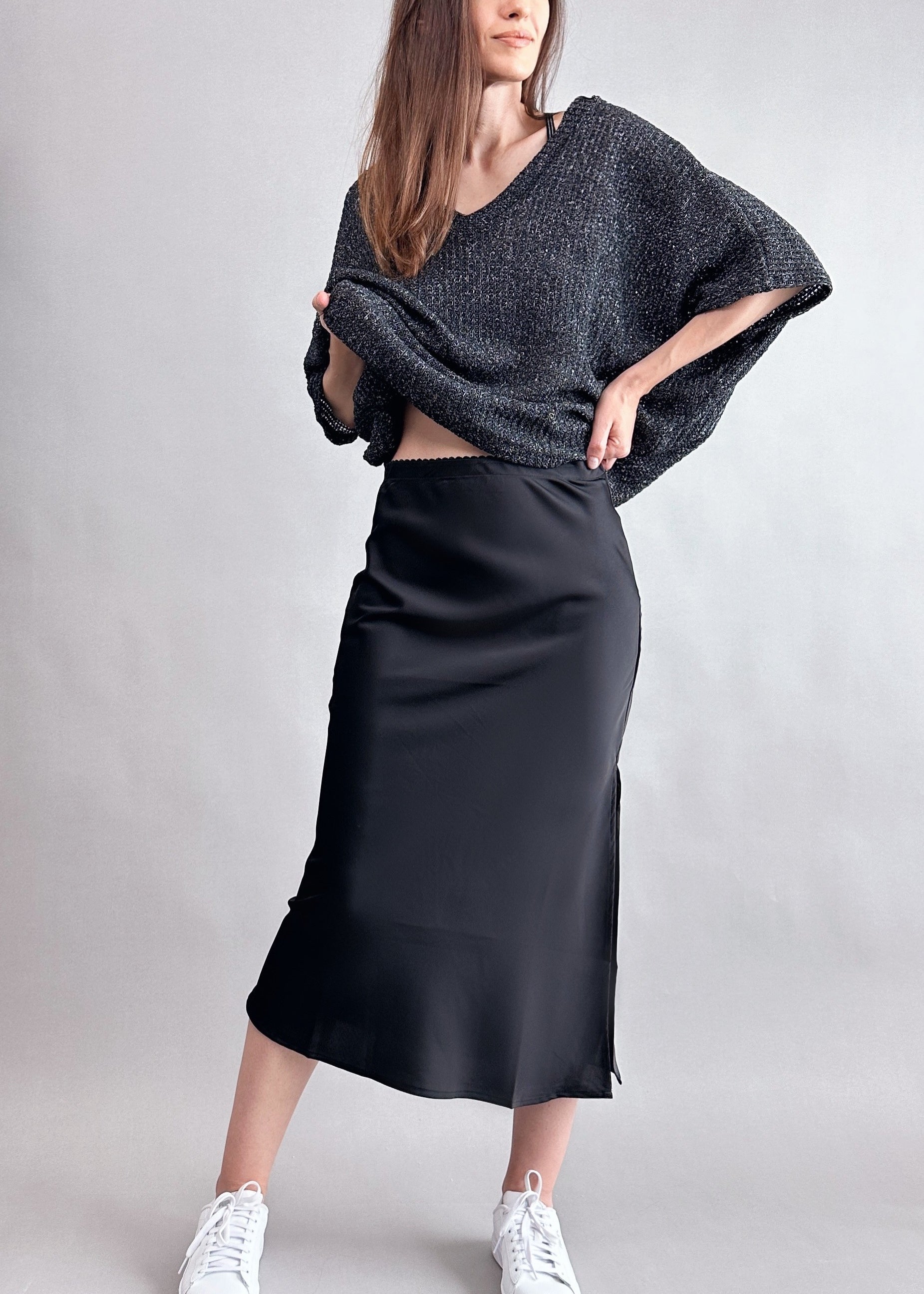 Main Street Satin Midi Skirt - alldeserved.com