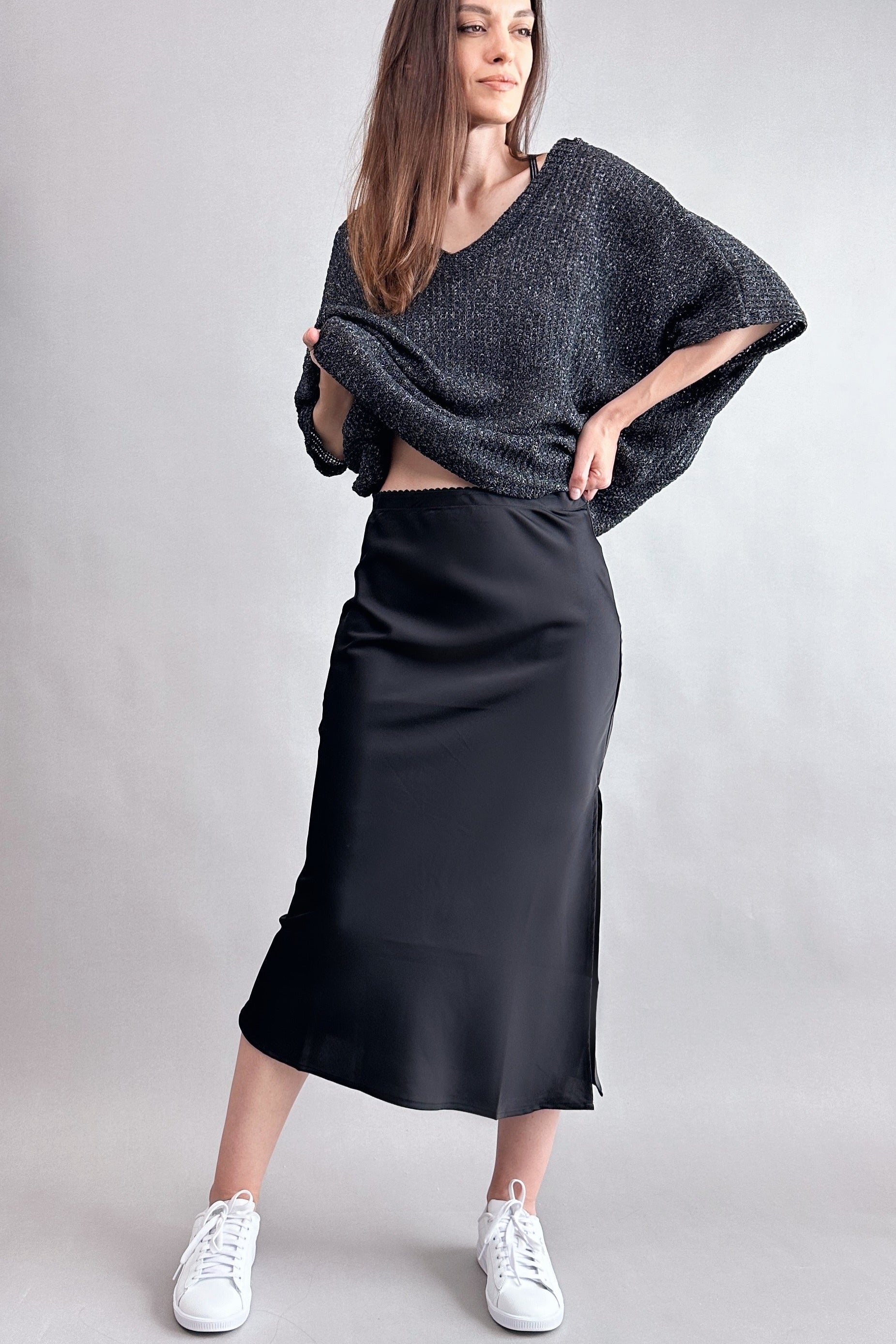 Main Street Satin Midi Skirt - alldeserved.com