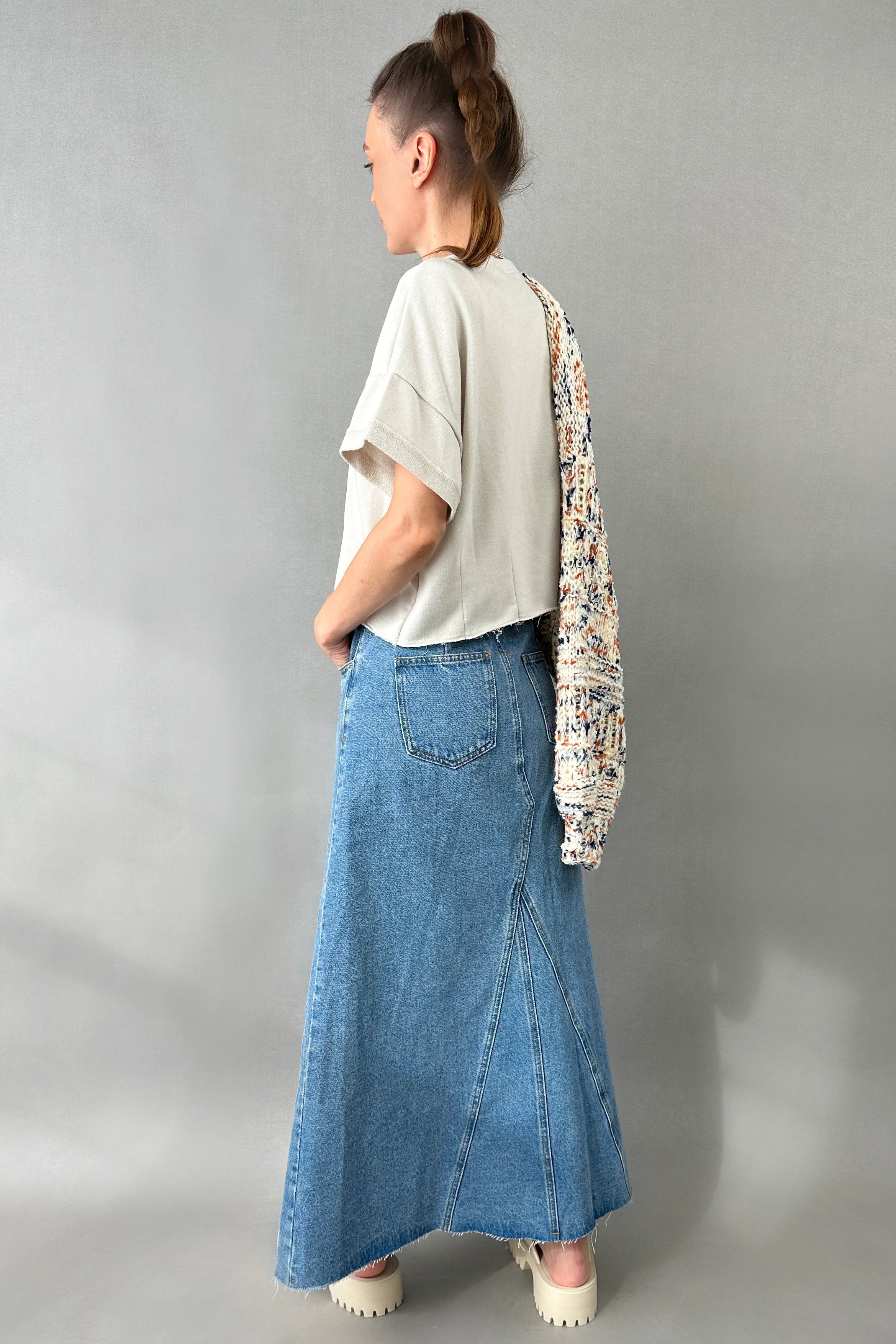 Willow Long A-line Denim Skirt - alldeserved.com
