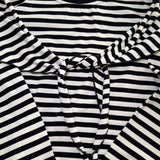 Remi Striped Cotton Sweatshirt with Scarf – Black/Cream