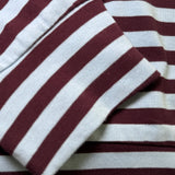 Remi Striped Cotton Sweatshirt with Scarf – Wine/Blue