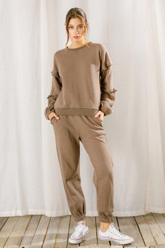 Mocha Sweatshirt and Sweatpants Set - FINAL SALE