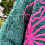 Floral Street Cropped Sweater - Emerald Green