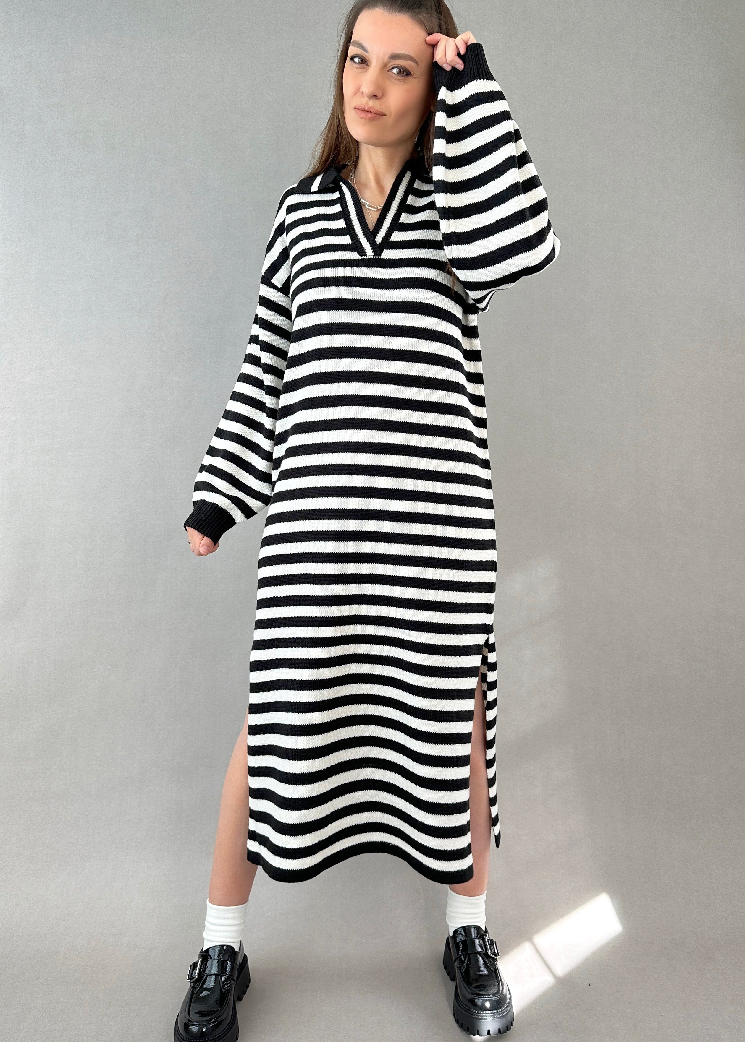 Striped Sweater Dress Hailee - alldeserved.com