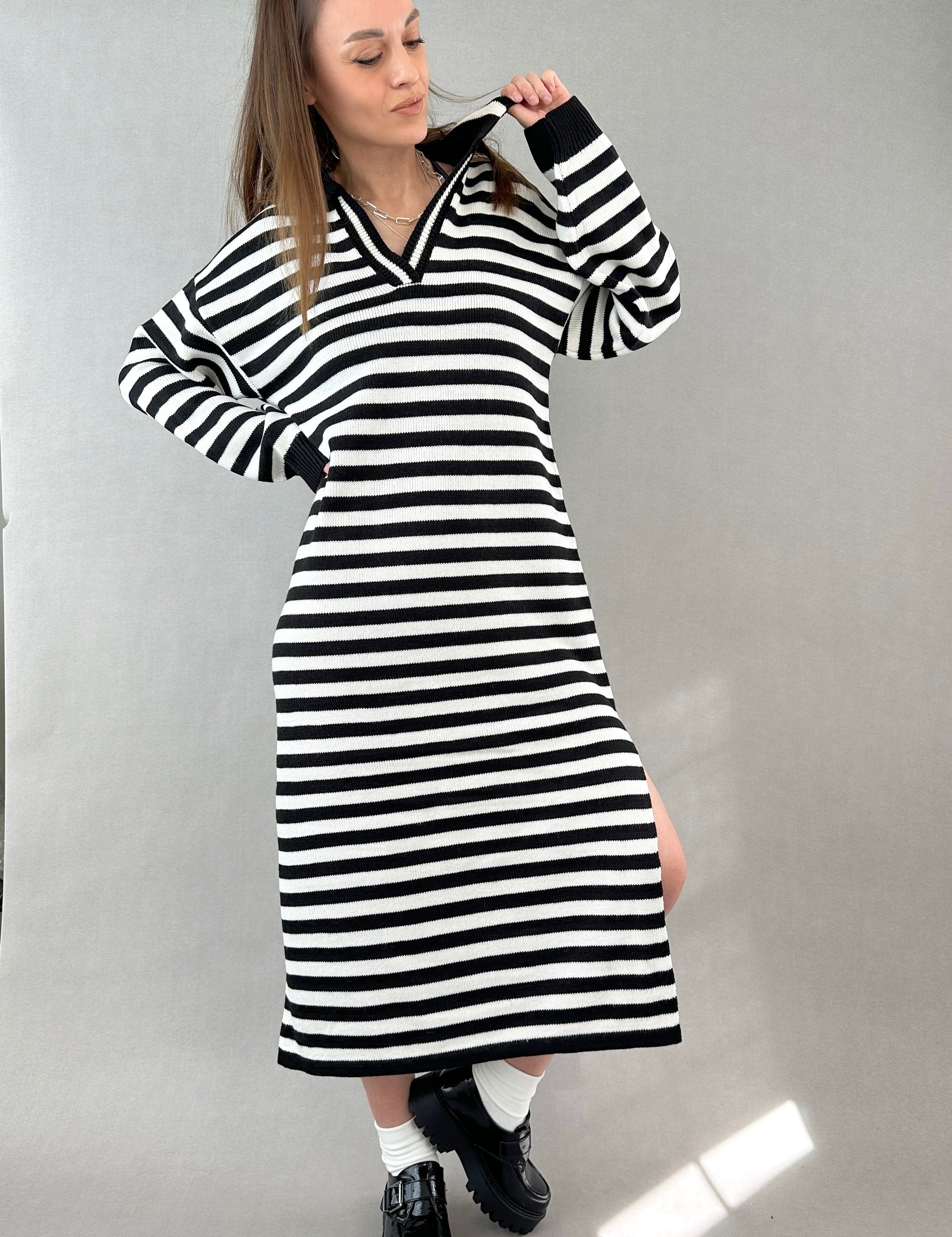 Striped Sweater Dress Hailee - alldeserved.com