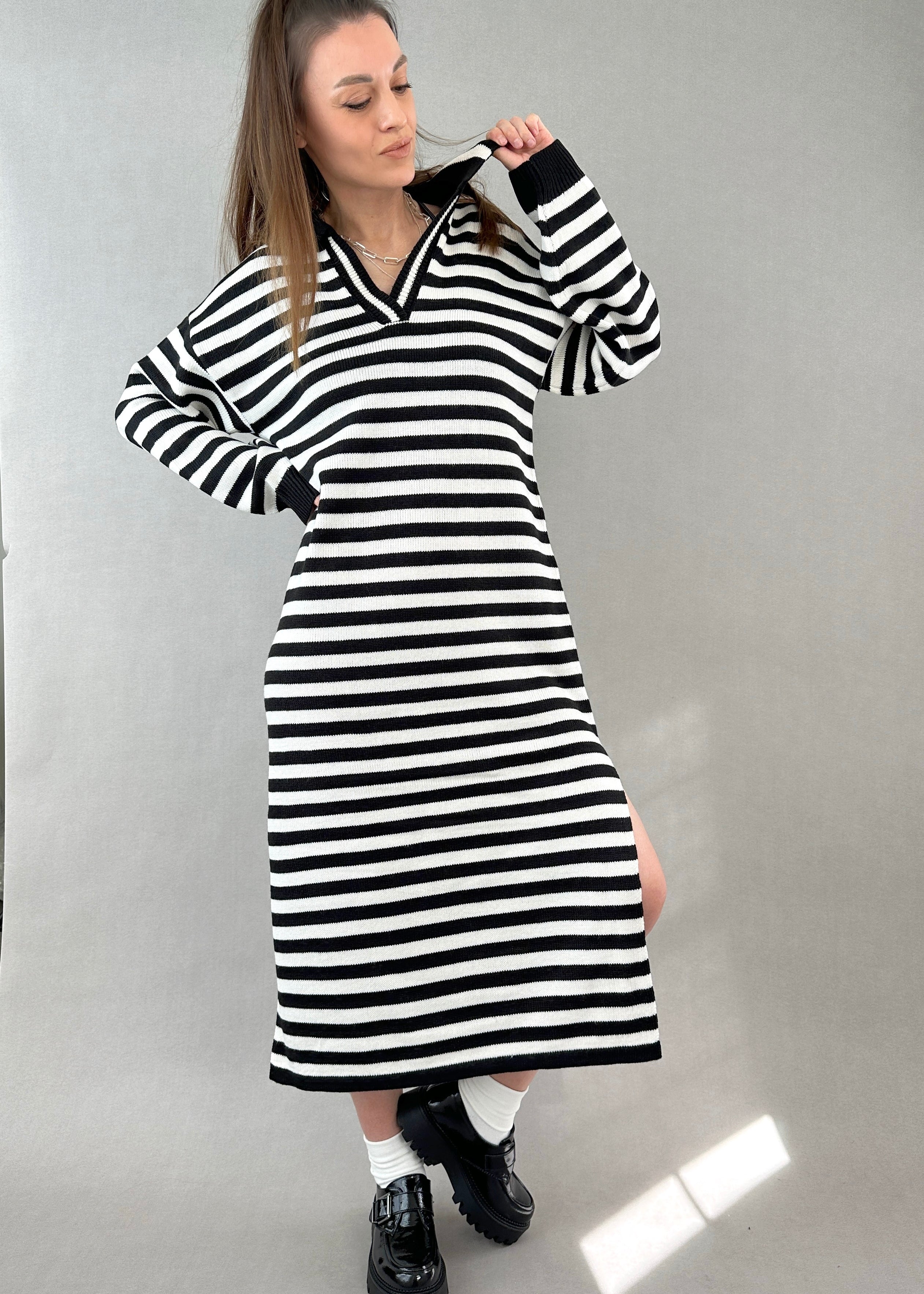 Striped Sweater Dress Hailee - alldeserved.com