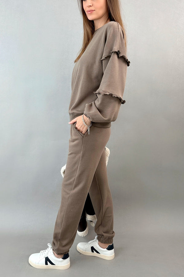 Mocha Sweatshirt and Sweatpants Set - alldeserved.com