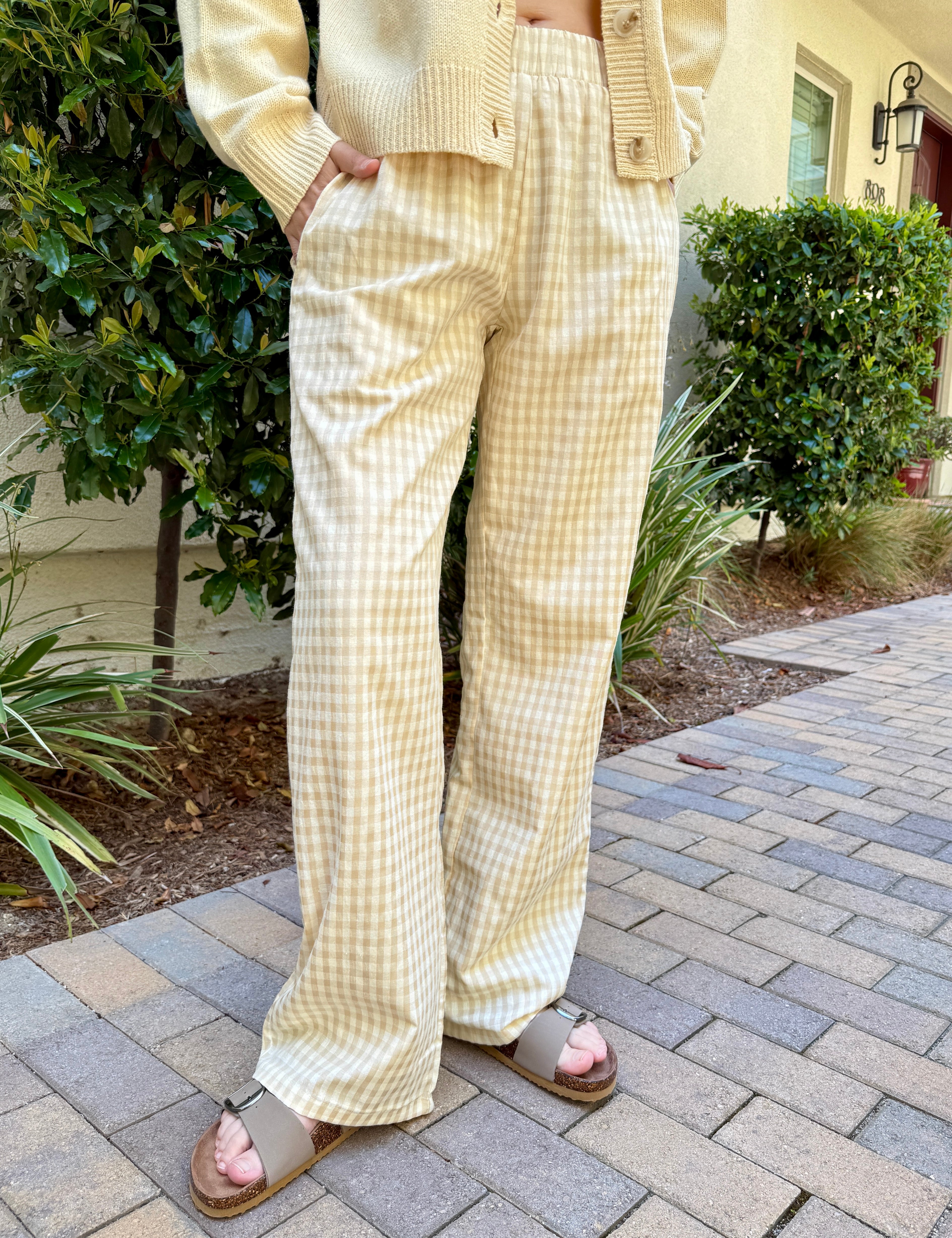 Wanderlust Gingham Boxer Pants - Oatmeal