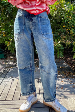 Moxie Barrel Eyelet Jeans - Medium Wash