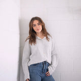 Hailey Button Down Cardigan - Light Grey