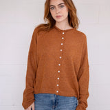 Hailey Button Down Cardigan - Rust