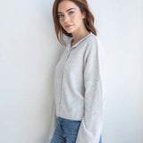 Hailey Button Down Cardigan - Light Grey
