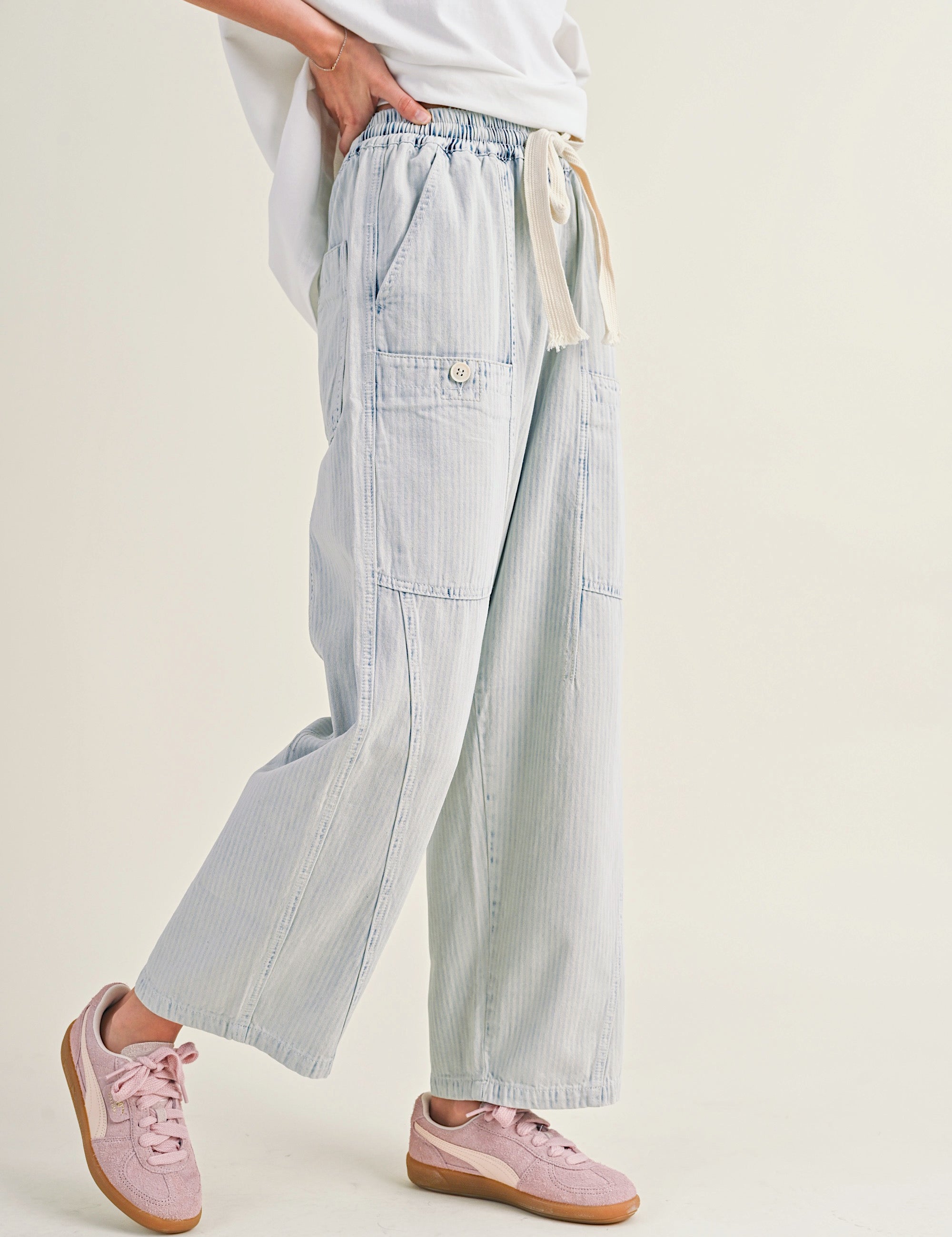 Arden Striped Barrel Jeans - alldeserved.com