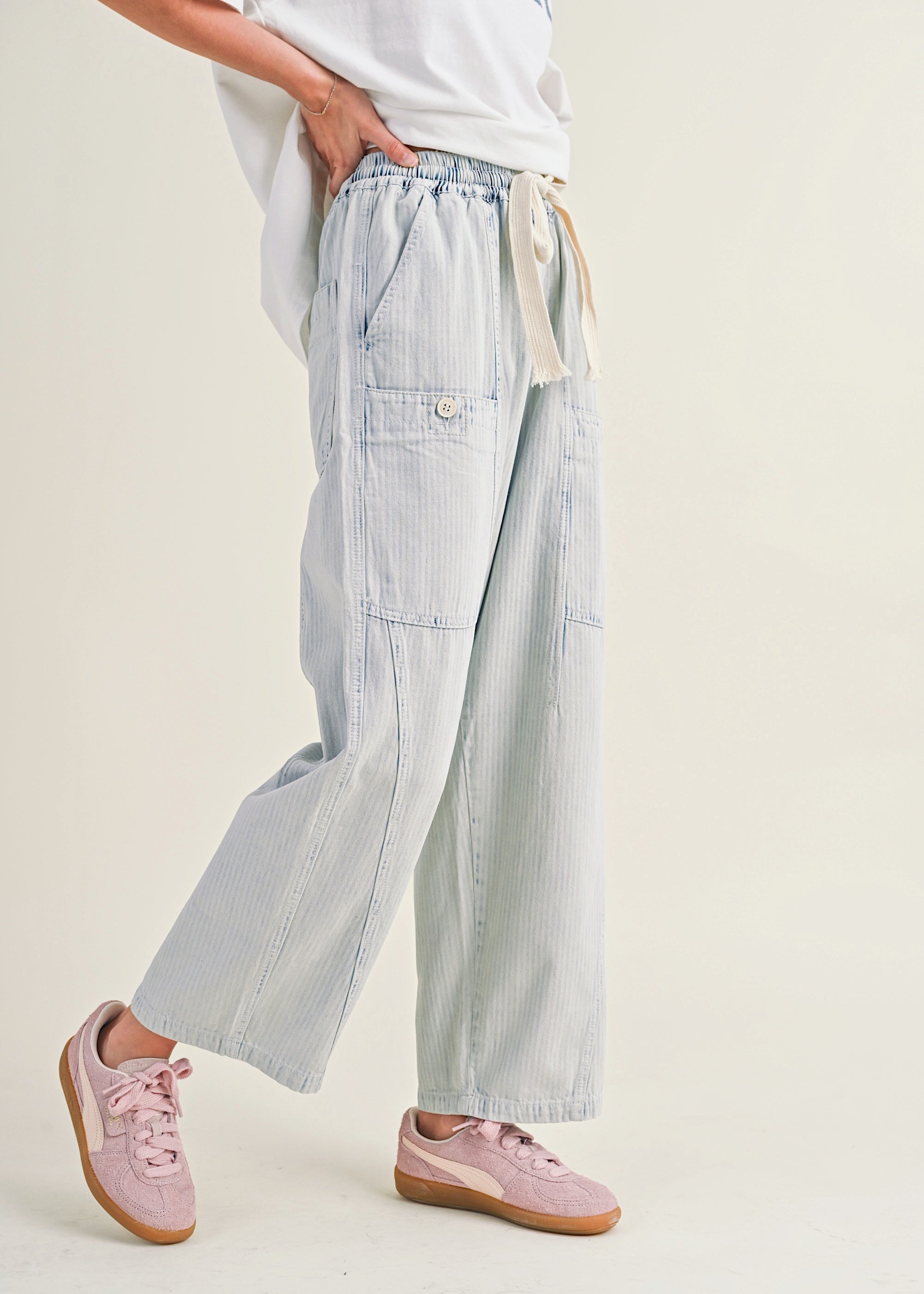 Arden Striped Barrel Jeans - alldeserved.com