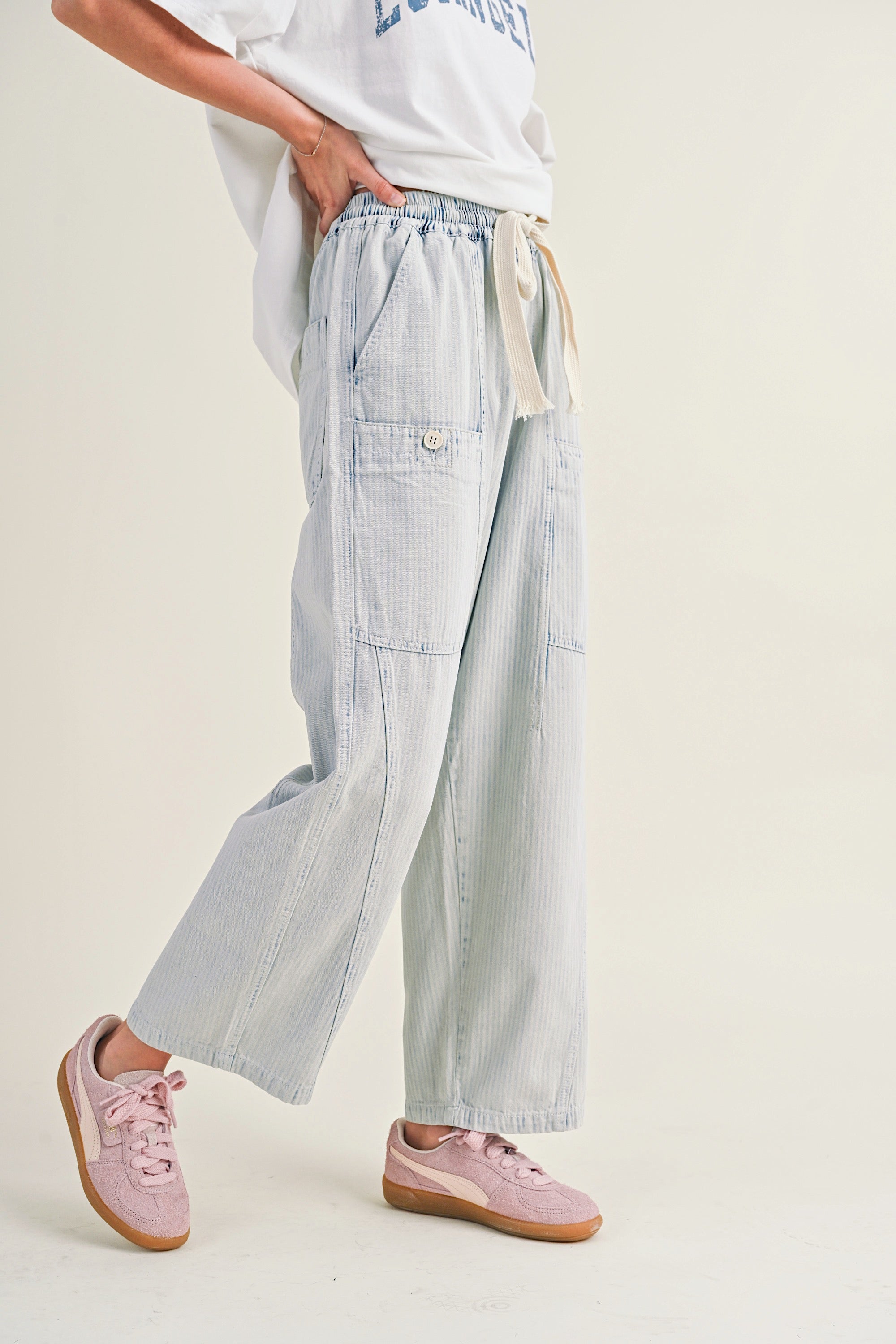 Arden Striped Barrel Jeans - alldeserved.com