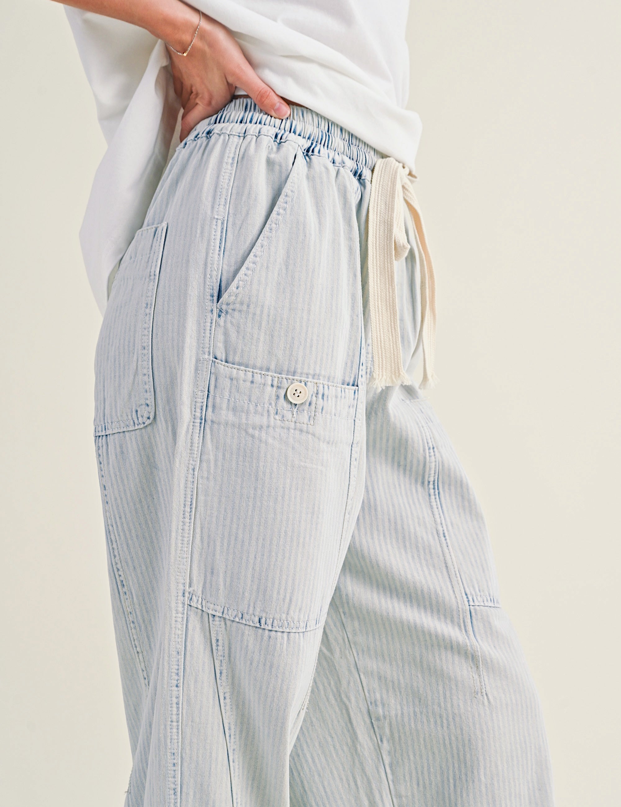 Arden Striped Barrel Jeans - alldeserved.com