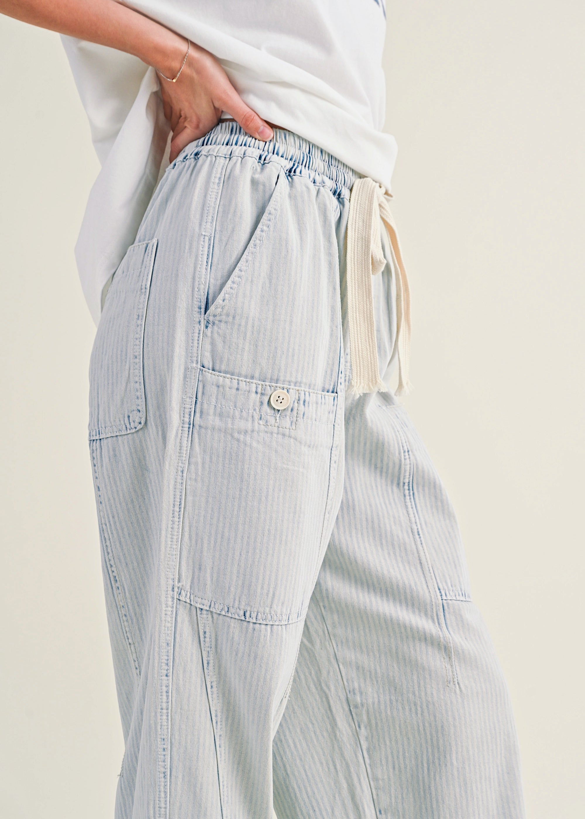 Arden Striped Barrel Jeans - alldeserved.com