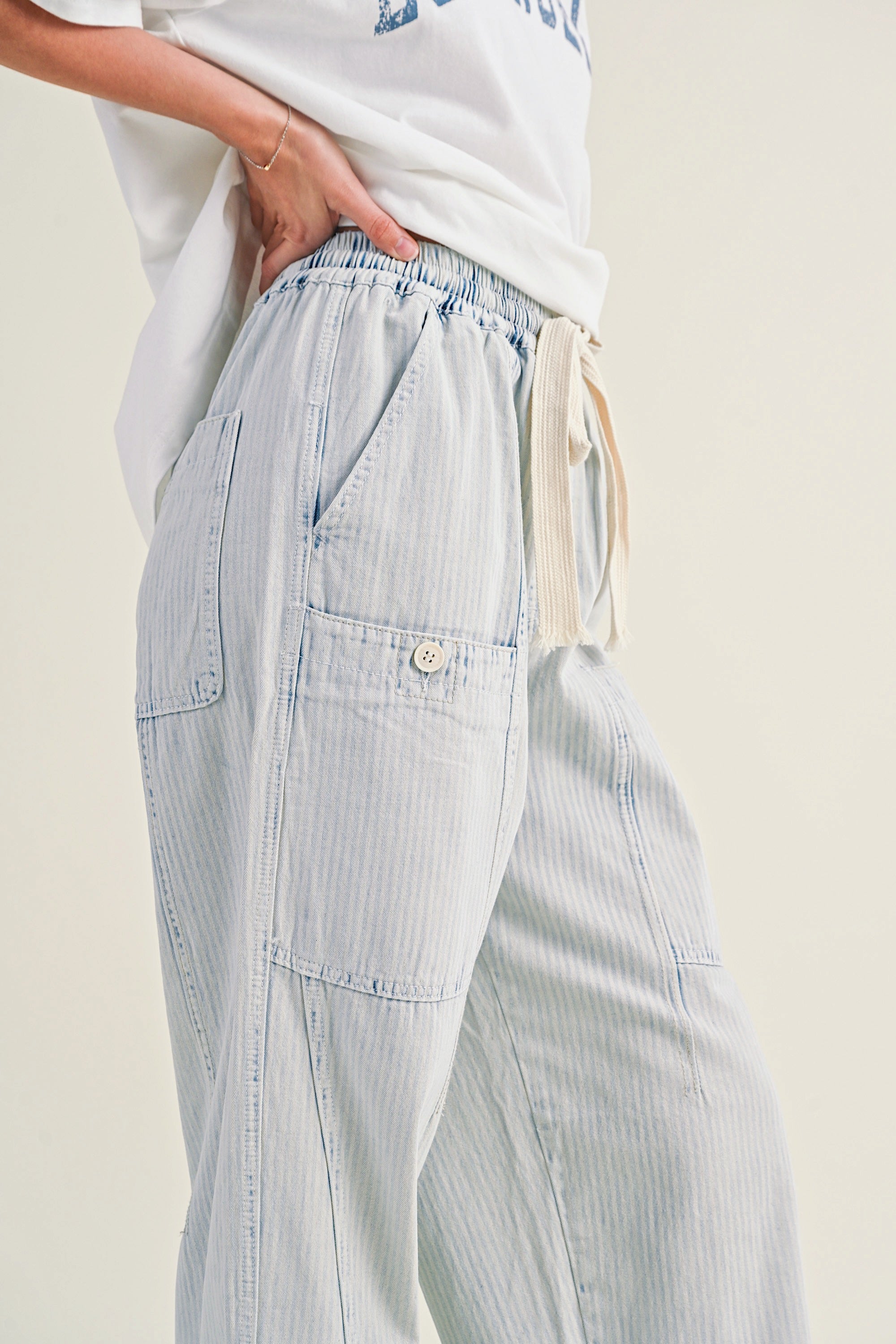Arden Striped Barrel Jeans - alldeserved.com