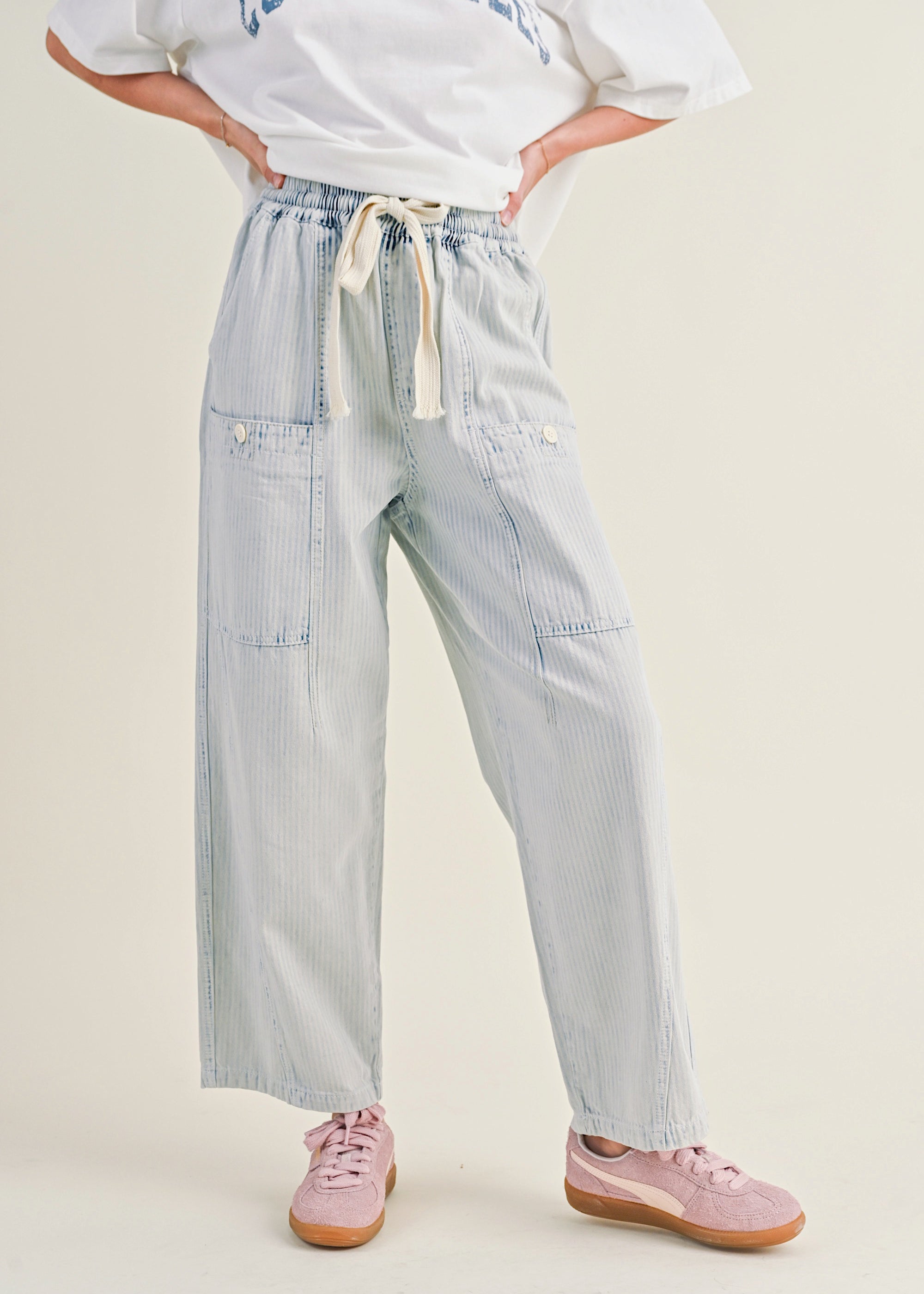 Arden Striped Barrel Jeans - alldeserved.com